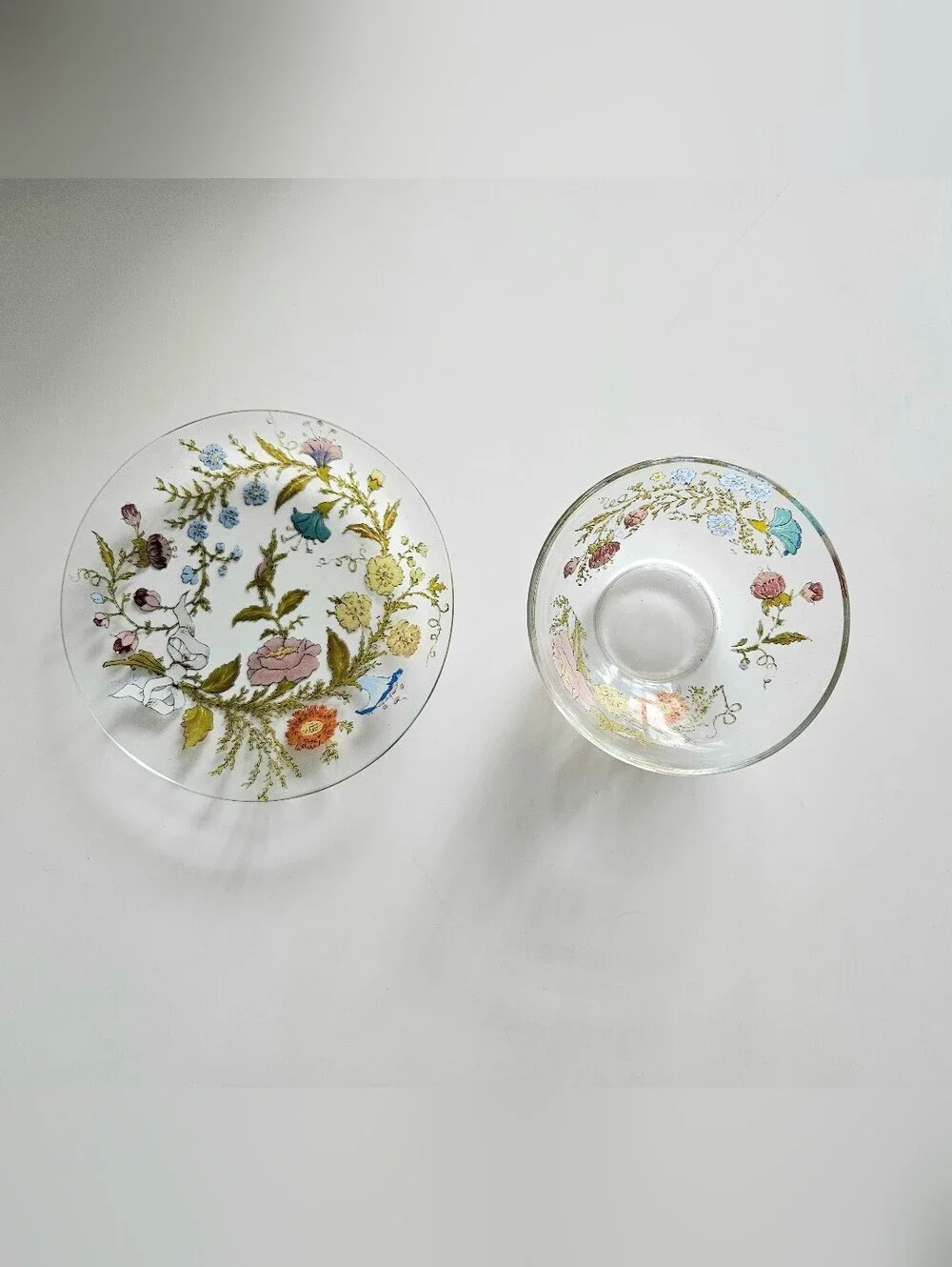Vintage Dorothy C. Thorpe California Wildflowers Saucer Plate And Bowl Set